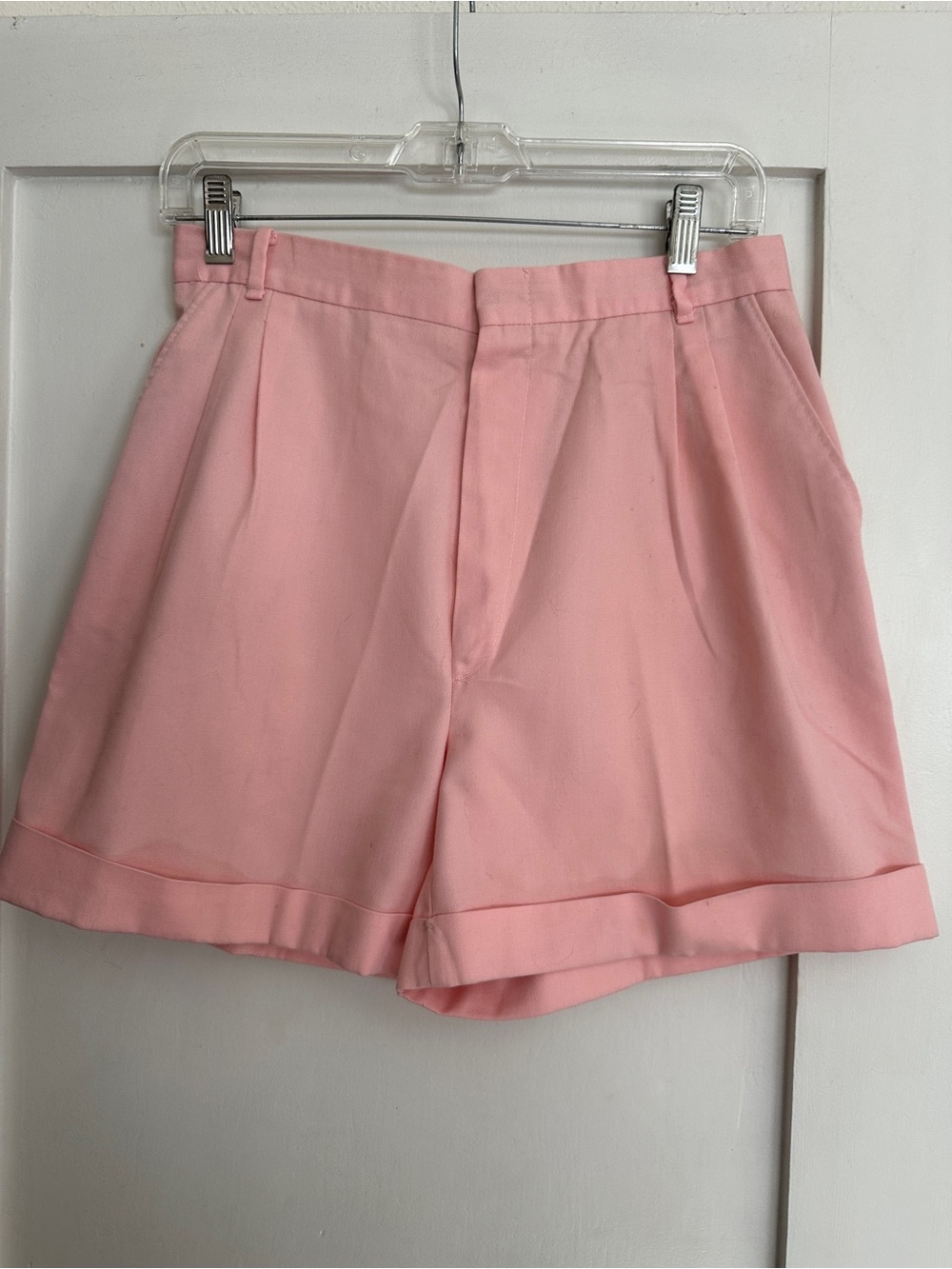 Vintage preppy 80’s Tailored High-Waist Pleated Pink Shorts